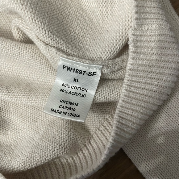 EUC XL Beige Cowl Neck Sweater - Picture 5 of 7